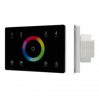 Панель Sens SMART-P83-RGB Black (230V, 4 зоны, 2.4G) (Arlight, IP20 Пластик, 5 лет) : SMART Панели Remote [230V]