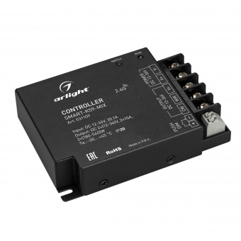 Контроллер SMART-K59-MIX (12-36V, 2x15A, 2.4G) (Arlight, IP20 Металл, 5 лет) : SMART Контроллеры CV [12-48V]