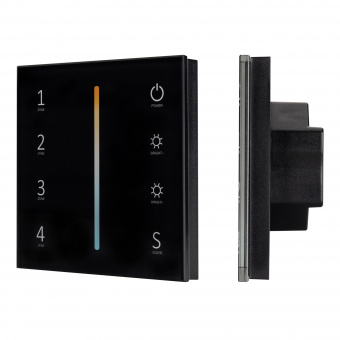 Панель Sens SMART-P43-MIX Black (230V, 4 зоны, 2.4G) (Arlight, IP20 Пластик, 5 лет) : SMART Панели Remote [230V]