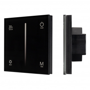 Панель SMART-P36-DIM-IN Black (230V, 1.2A, TRIAC, Sens, 2.4G) (Arlight, IP20 Пластик, 5 лет) : TRIAC Панели [230V]