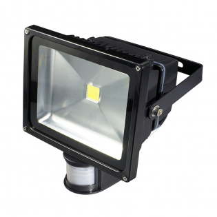 Светодиодный прожектор BR-FL-50W-PIR White (Black, AC220V) (ANR, -) : Floodlight, угол 70-120°