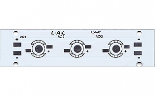 Плата 100x25-3Е Emitter (3x LED, 724-67) (Turlens, -) : Выведены из поставки