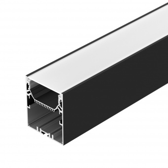 Профиль с экраном SL-LINE-6070-2500 BLACK+OPAL (Arlight, Алюминий) : Широкие LINE, ROUND 35-120мм