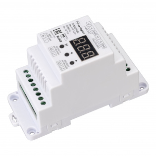 Конвертер SMART-K29-DMX512 (230V, 2x1.2A, TRIAC, DIN) (Arlight, Пластик) : Конвертеры [SPI, TRIAC, 0-10V]