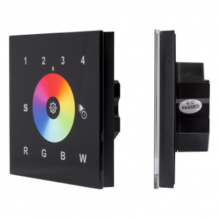 INTELLIGENT ARLIGHT Сенсорная панель DALI-901-11-4G-RGBW-DT8-IN Black (BUS/230V) (IARL, IP20 Пластик, 3 года) : DALI Панели Sens [DIM,MIX,RGB,RGBW]
