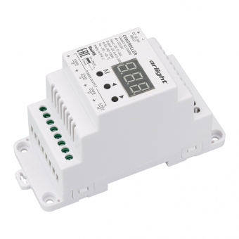 Контроллер SMART-K3-RGBW (12-36V, 4x5A, DIN, 2.4G) (Arlight, IP20 Пластик, 5 лет) : SMART Контроллеры CV [12-48V]