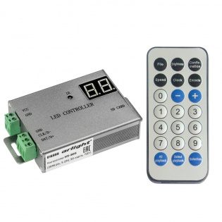 Контроллер HX-805 (2048 pix, 5-24V, SD-карта, ПДУ) (Arlight, -) : SPI Контроллеры [SD-карта]