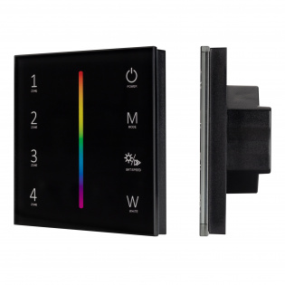 Панель Sens SMART-P30-RGBW Black (230V, 4 зоны, 2.4G) (Arlight, IP20 Пластик, 5 лет) : SMART Панели Remote [230V]