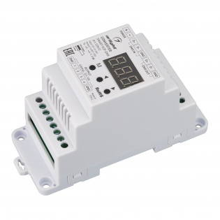 Конвертер SMART-K39-DMX (12-24V, 0/1-10V, DIN) (Arlight, Металл) : Конвертеры [SPI, TRIAC, 0-10V]