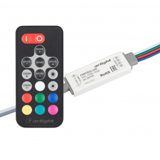 Контроллер ARL-FINE-RGB Black (5-24V, 3x2A, RF ПДУ 18кн) (Arlight, IP20 Пластик, 1 год) : Комплекты MINI [5-24V]
